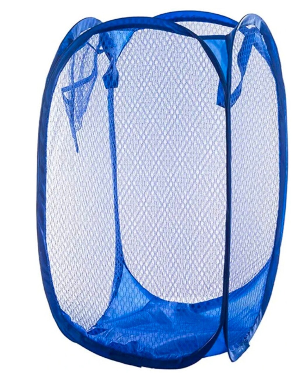 New Foldable Lightweight Royal Blue Simple Houseware Mesh Pop-Up Laundry Hamper
